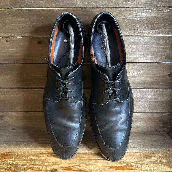 Mens Cole Haan Black City Black Leather Dress Comfort Oxfords Shoes Size 13 M‎